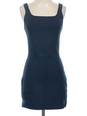 Babaton (Aritzia) Dark Blue Sculpt Knit Ribbed Bodycon Mini Dress